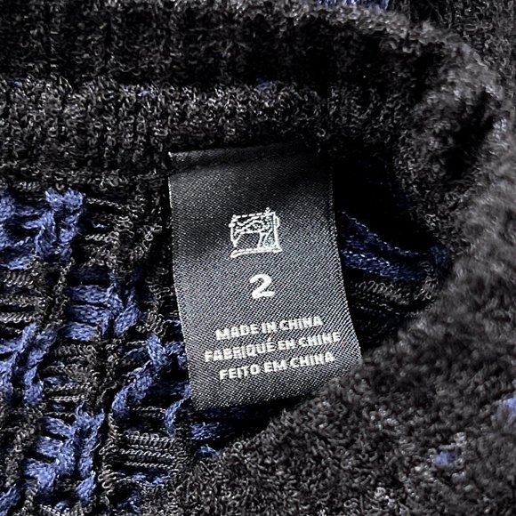 Scotch & Soda Maison Scotch Blue Knit Sleeveless Sweater Dress Fringe Trim M - Picture 7 of 9